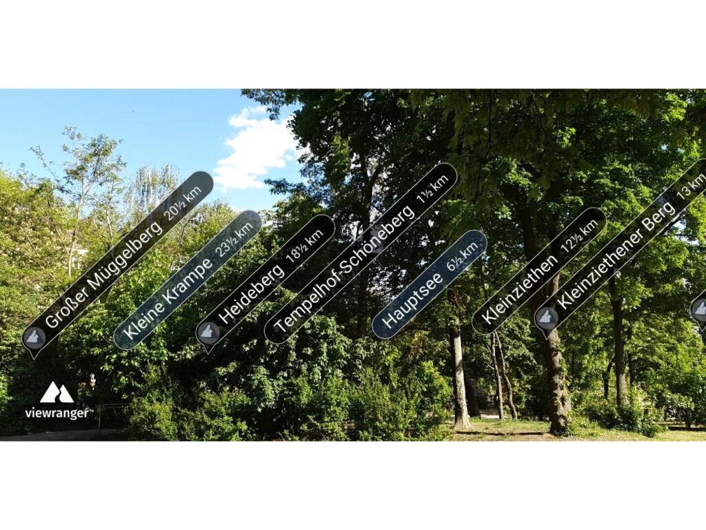 Augmented Reality Anwendung "Skyline" der früheren App ViewRanger, heute Outdooractive