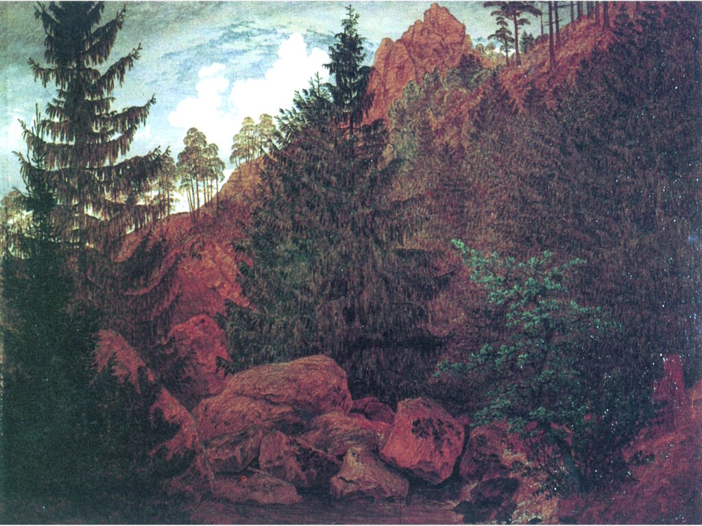 Caspar David Friedrich - Felspartie im Harz, Öl auf Leinwand