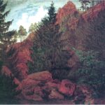 Das war mein Wanderjahr 2024 Caspar David Friedrich - Felspartie im Harz, Öl auf Leinwand