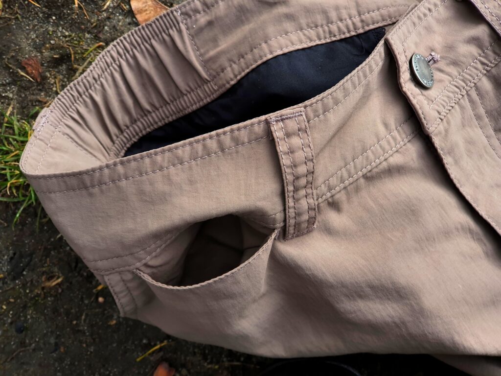 Geheimtasche der Jack Wolfskin Canyon Zip Off Pants