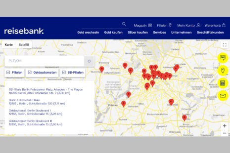 Filial- und Automatensuche der Reisebank