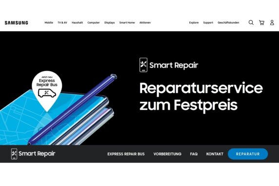 Screenshot Samsung Smart Repair Service