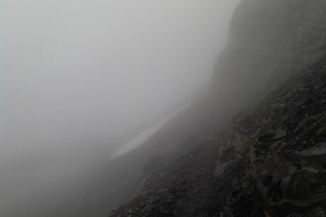 Schlechtes Wetter am Berg