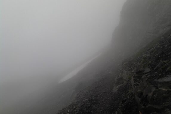 Schlechtes Wetter am Berg