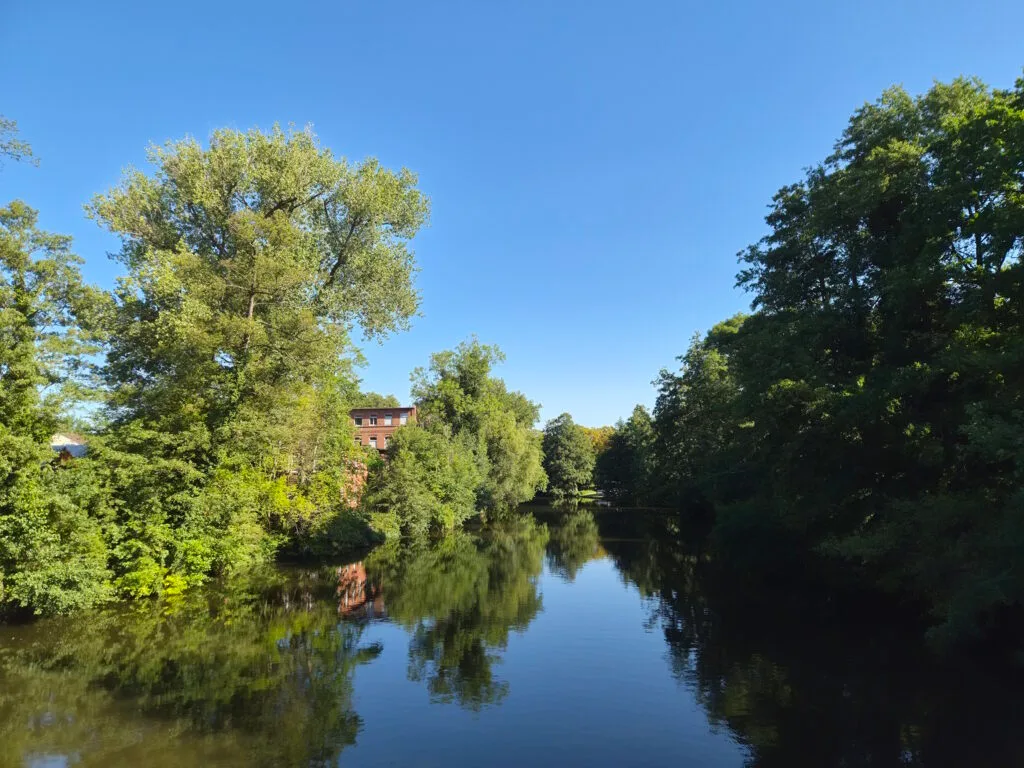 Spreewald-Durchquerung: Spreeblick in Cottbus von der Ludwig-Leichhardt-Brücke
