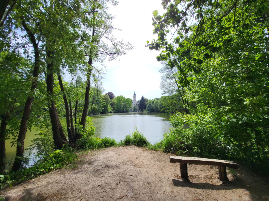 Tegeler Fließ Wanderung: Mühlenteich mit Schloss Dammsmühle